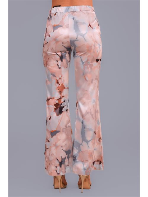 Pantalone in raso fantasia Nikamo | P057SASTRATTO CIELO
